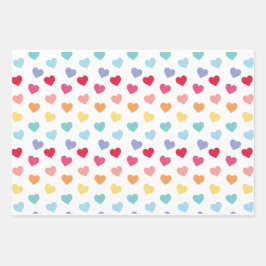 Rainbow Confetti Hearts Valentijnsdag Inpakpapier Vel