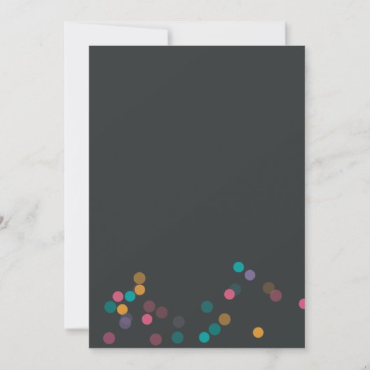 Rainbow Confetti Invitation Kaart (Achterkant)