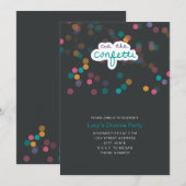 Rainbow Confetti Invitation Kaart (Voorkant / Achterkant)