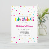 Rainbow Confetti Kleurrijke Baby Sprinkle Shower Kaart (Staand voorkant)