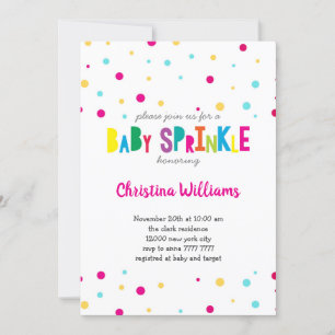 Rainbow Confetti Kleurrijke Baby Sprinkle Shower Kaart
