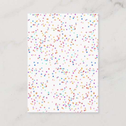 Rainbow Confetti kleurrijke bruiloft dank u Plaatskaartje (Achterkant)