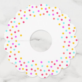 Rainbow confetti lichte en kleurrijke partij stipp wijnglaslabel