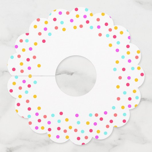 Rainbow confetti lichte en kleurrijke partij stipp wijnglaslabel (Voorkant)