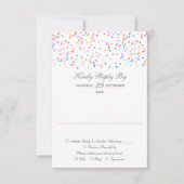 Rainbow Confetti minimalistische bruiloft RSVP Kaartje (Voorkant)