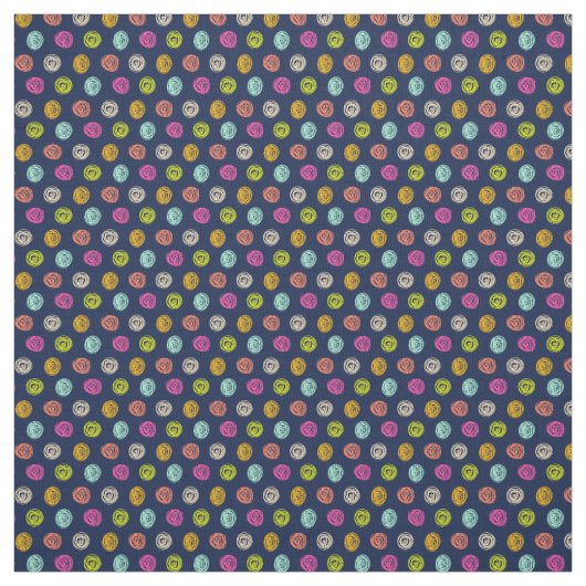 Rainbow Confetti Polka Dot Party on Navy Stof (Swatch)