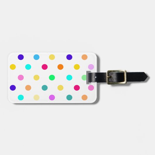 Rainbow Confetti polka dots bagagelabel (Voorkant horizontaal)