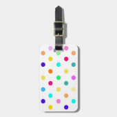Rainbow Confetti polka dots bagagelabel (Voorkant verticaal)