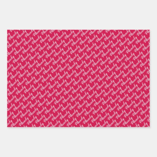 Rainbow Confetti Polka Dots Name Birthday Inpakpapier Vel (Voorkant 3)