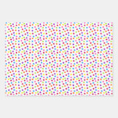 Rainbow Confetti Polka Dots Name Birthday Inpakpapier Vel (Voorkant)