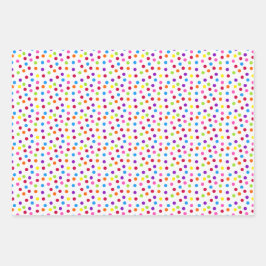 Rainbow Confetti Polka Dots Name Birthday Inpakpapier Vel