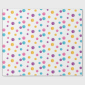 Rainbow Confetti Polka Dots Verjaardagsfeest Cadeaupapier (Vlak)