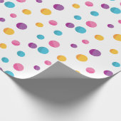 Rainbow Confetti Polka Dots Verjaardagsfeest Cadeaupapier (Hoek)