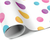 Rainbow Confetti Polka Dots Verjaardagsfeest Cadeaupapier (Rol Hoek)