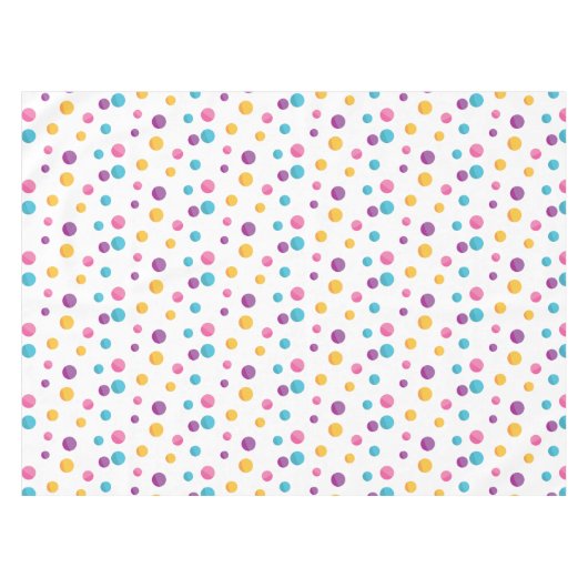 Rainbow Confetti Polka Dots Verjaardagsfeest Tafelkleed (Voorkant (Horizontaal))