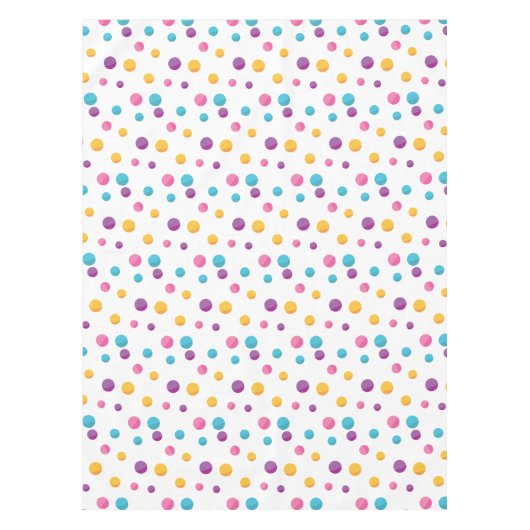 Rainbow Confetti Polka Dots Verjaardagsfeest Tafelkleed (Voorkant)