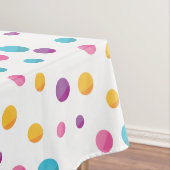 Rainbow Confetti Polka Dots Verjaardagsfeest Tafelkleed (Voorbeeld)