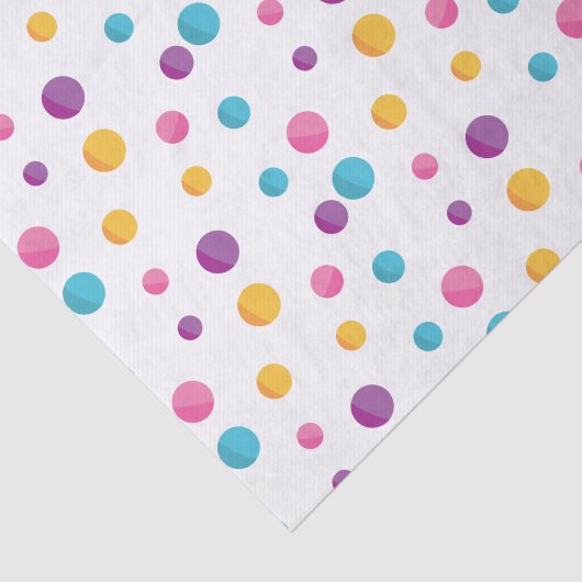 Rainbow Confetti Polka Dots Verjaardagsfeest Tissuepapier (Detail)