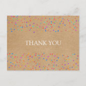 Rainbow Confetti rustieke kraft dank u Briefkaart (Voorkant)