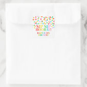 Rainbow Confetti Sip Sip Hooray Square Sticker (Tas)