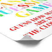 Rainbow Confetti Snoep Guining Game Sign Poster (Hoek)