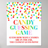 Rainbow Confetti Snoep Guining Game Sign Poster (Voorkant)