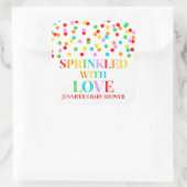 Rainbow Confetti Sprinkled met Love Custom Name Vierkante Sticker (Tas)