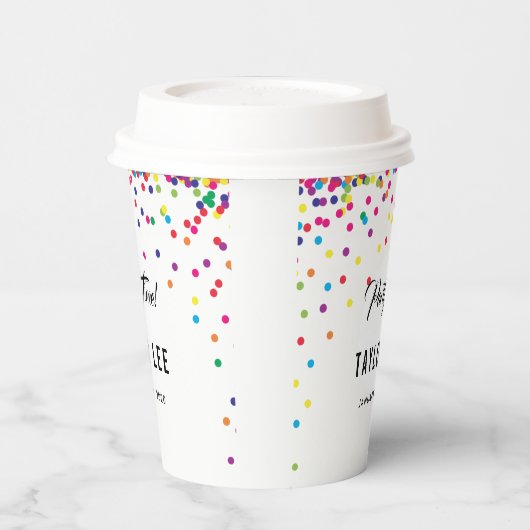 Rainbow confetti sprinkles verjaardagsdecor papieren bekers (Links)