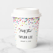 Rainbow confetti sprinkles verjaardagsdecor papieren bekers (Voorkant)
