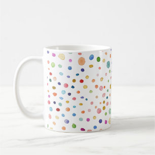 Rainbow Confetti Stippen Waterverf Patroon Mok
