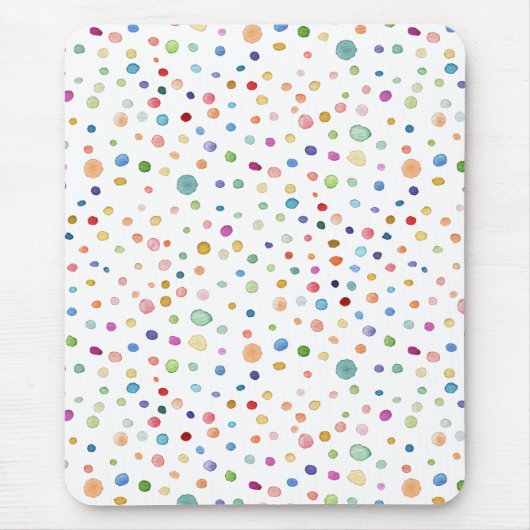 Rainbow Confetti Stippen Waterverf Patroon Muismat (Voorkant)