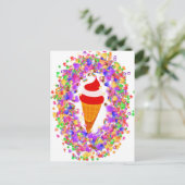 Rainbow Confetti Swirl Ice Cream Briefkaart (Staand voorkant)