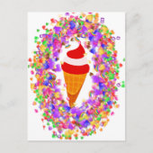 Rainbow Confetti Swirl Ice Cream Briefkaart (Voorkant)
