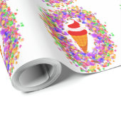 Rainbow Confetti Swirl Ice Cream Cadeaupapier (Rol Hoek)