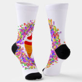 Rainbow Confetti Swirl Ice Cream Sokken (Gebogen)