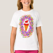 Rainbow Confetti Swirl Ice Cream T-shirt (Voorkant)