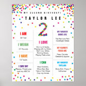 Rainbow Confetti tweede verjaardag poster (Voorkant)