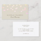 Rainbow Confetti-Visitekaartje voor Event Planner Visitekaartje (Voorkant / Achterkant)