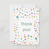Rainbow Confetti Waterverf Stippen Dank u kaart (Voorkant)