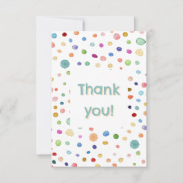 Rainbow Confetti Waterverf Stippen Dank u kaart