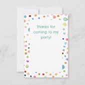 Rainbow Confetti Waterverf Stippen Dank u kaart (Achterkant)