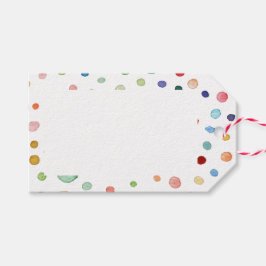 Rainbow Confetti Waterverf Stippen Gift Label Cadeaulabel