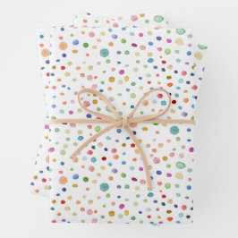 Rainbow Confetti Waterverf Stippen inpakpapier