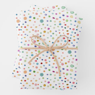 Rainbow Confetti Waterverf Stippen inpakpapier