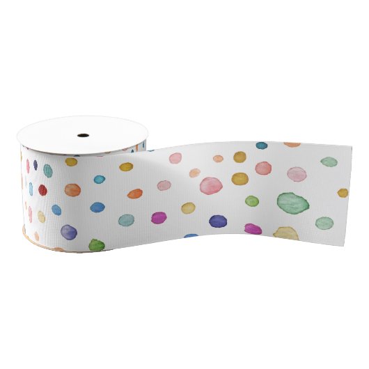 Rainbow Confetti Waterverf Stippen Lint (Spoel)