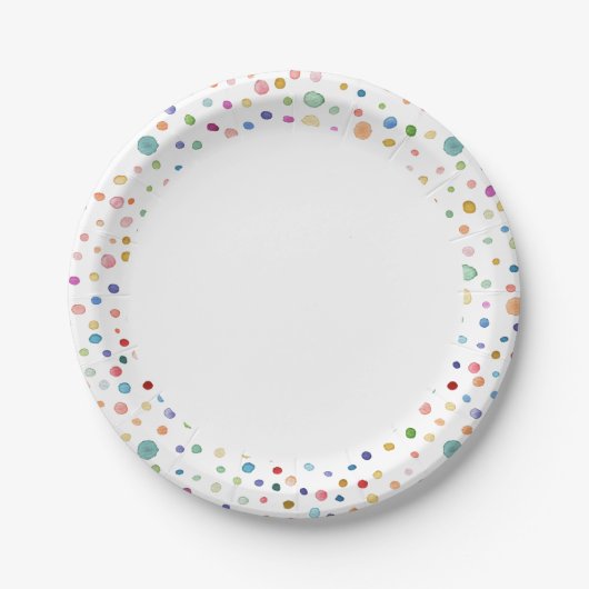 Rainbow Confetti Waterverf Stippen Papier Bord (Voorkant)