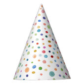 Rainbow Confetti Waterverf Stippen Party Pet Feesthoedjes (Voorkant)