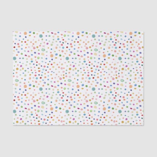 Rainbow Confetti Waterverf Stippen Tissue Paper Tissuepapier (Voorkant)