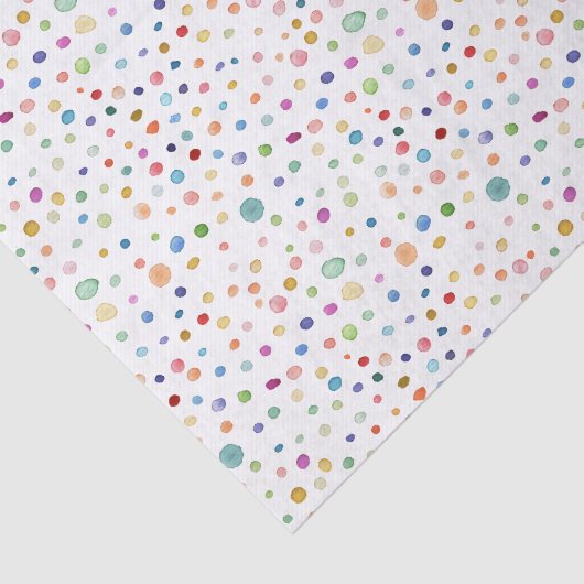 Rainbow Confetti Waterverf Stippen Tissue Paper Tissuepapier (Detail)