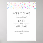 Rainbow Confetti Weddenschap Welkomstteken Poster (Voorkant)
